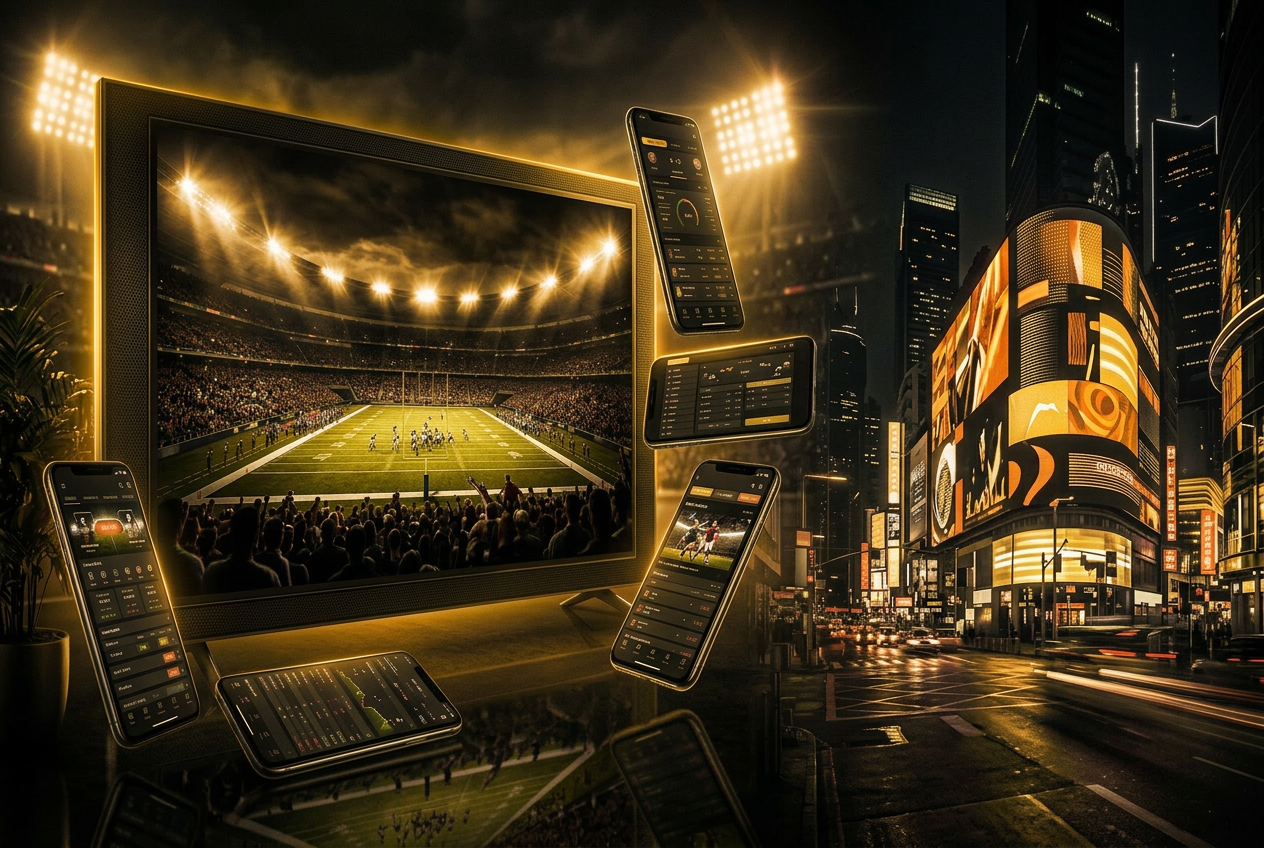 Cinematic premium media collage — CTV, mobile and DOOH